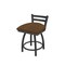 Holland Bar Stool Co 18" Low Back Swivel Vanity Stool, Pewter Finish, Rein Thatch Seat 41118PW026 - alternate 1